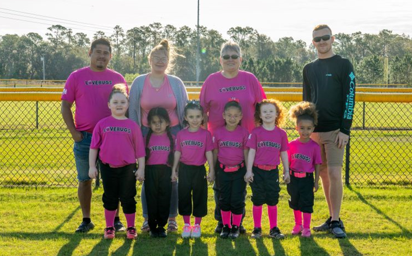 6U T-Ball Pink Lovebugs